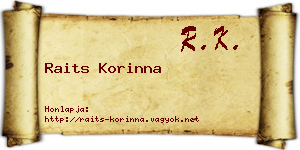 Raits Korinna névjegykártya